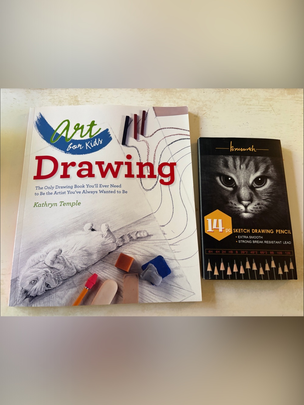 Art for Kids Drawing Book and Pencils - Gently Used
